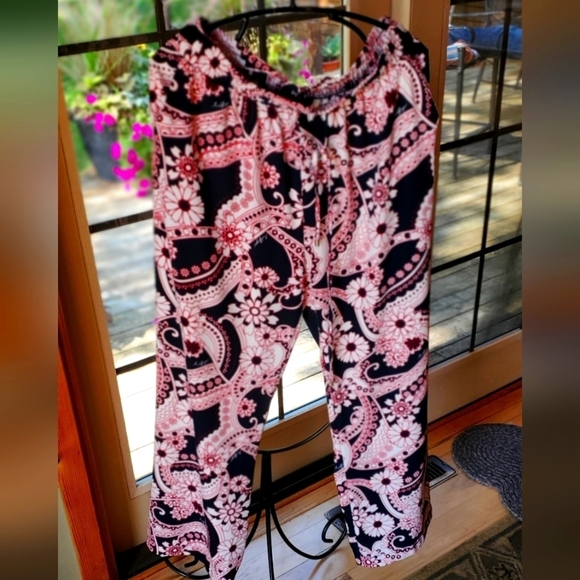 Tommy Hilfiger Colorful Floral Sz. M Palazzo Wide Leg Pants - Picture 1 of 11